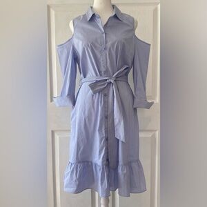 NWOT Worthington Striped Cold Shoulder Dress Size L